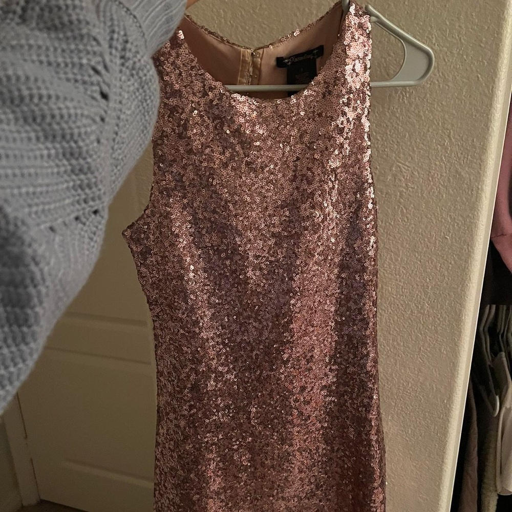 Elegant Pink Sequin Dress